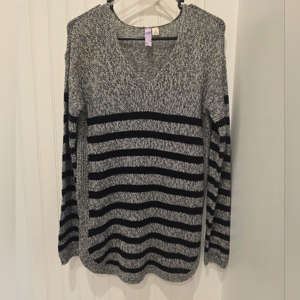 Striped Black and Gray Women's Sweater